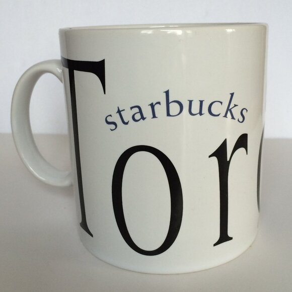 VTG 1994 Starbucks Toronto Canada City Mug Collector Series White CN Tower 16 oz - Picture 1 of 7